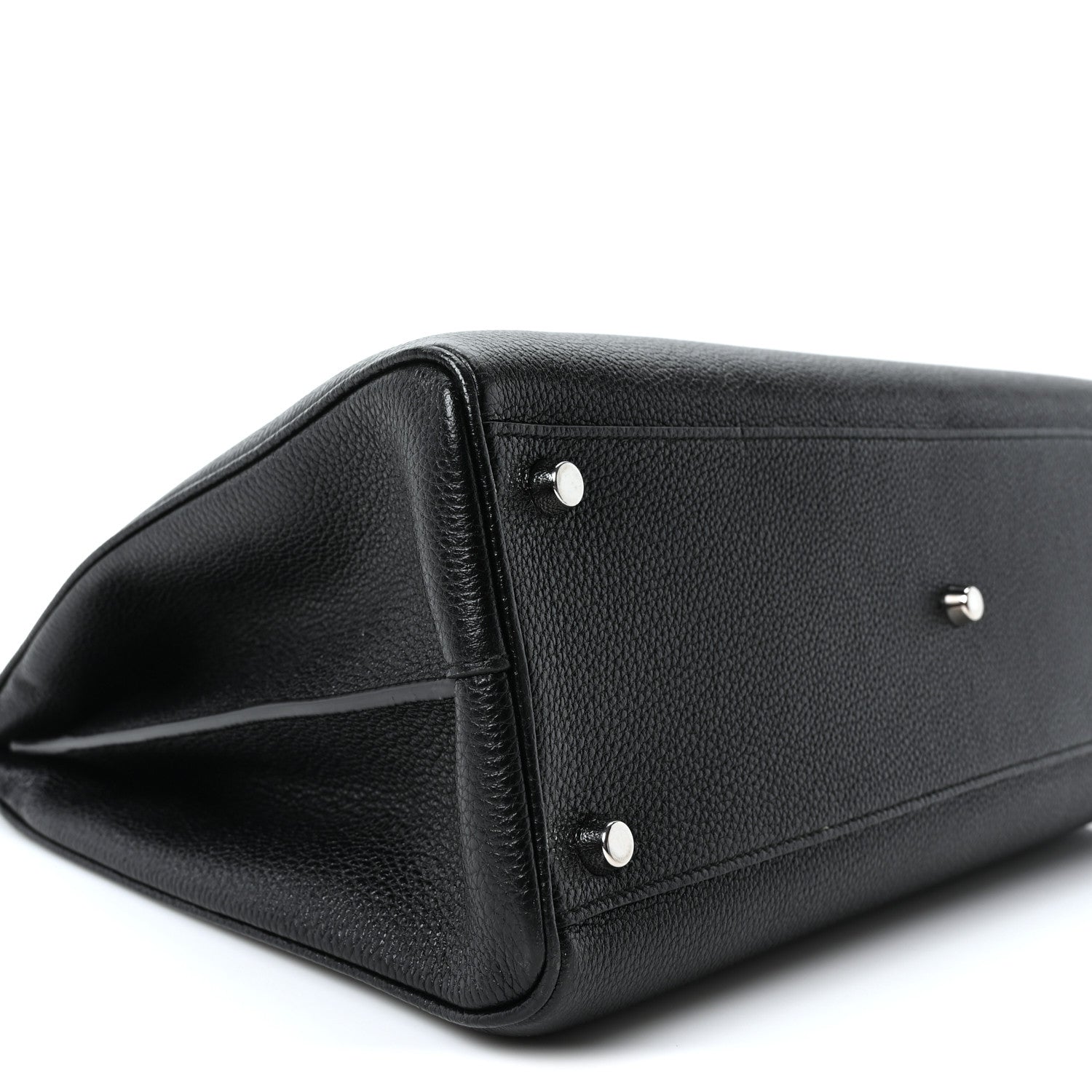 Smooth Calfskin Medium Zumi Top Handle Bag Black