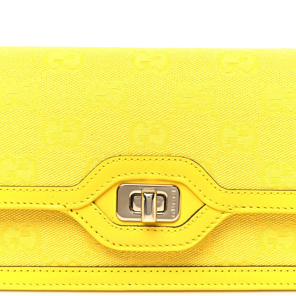 GG Monogram Scratch Lux Calfskin Mini Luce Shoulder Bag Yellow