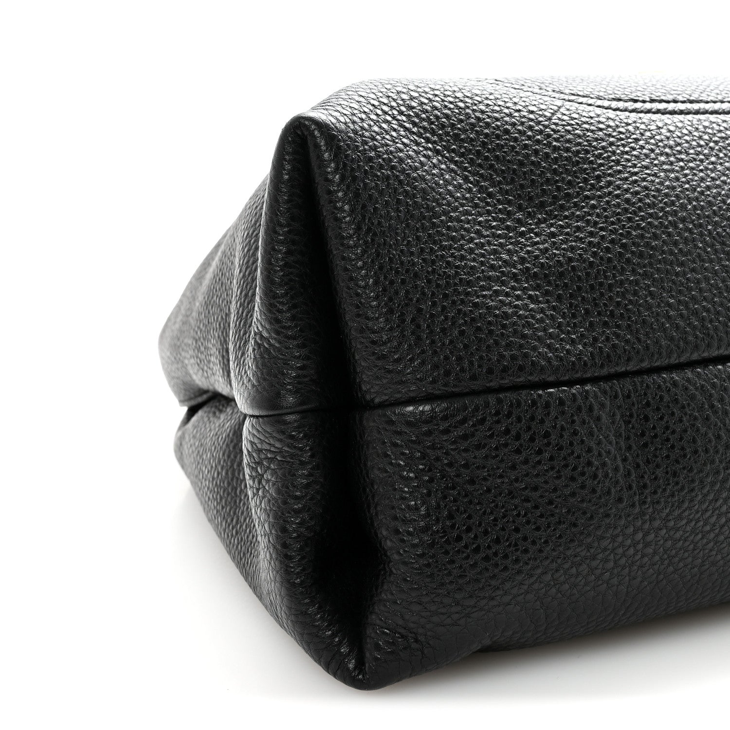 Grained Calfskin Softbit Maxi Shoulder Bag Black