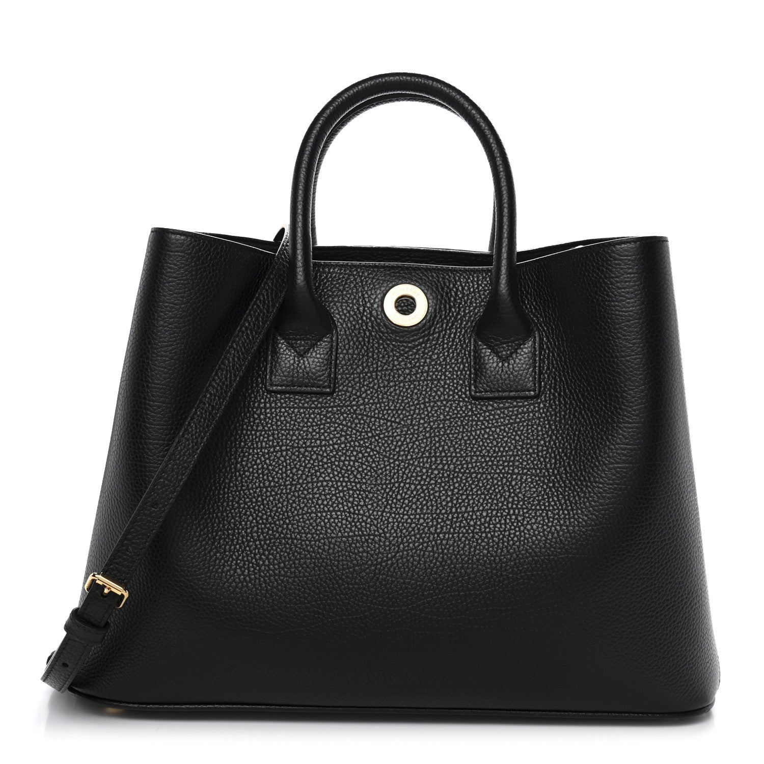 Grainy Calfskin House Check Medium Bermondsey Tote Black