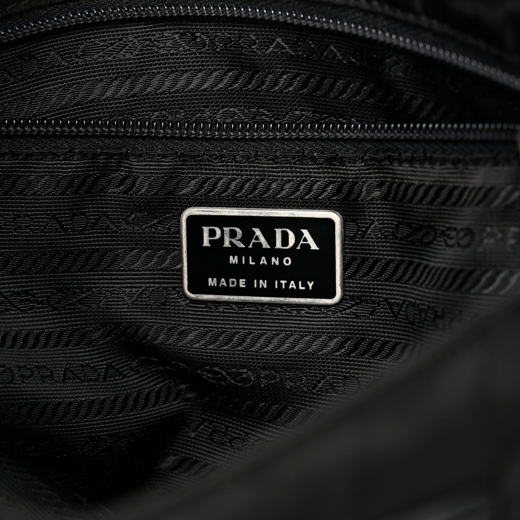 Tessuto Nylon Saffiano Flat Messenger Bag Black