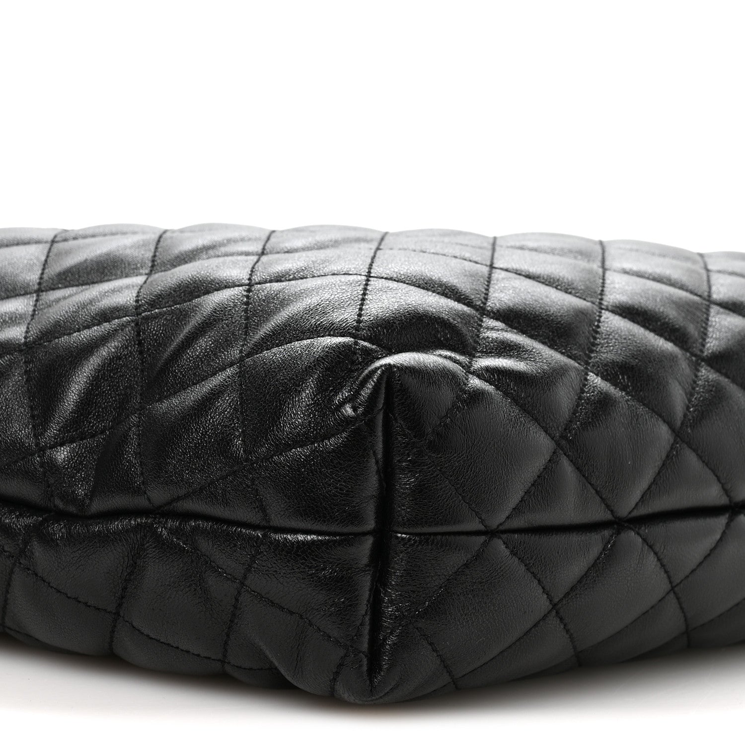 Lambskin Quilted Maxi Icare Shopping Tote Black