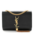 Grain De Poudre Small Classic Monogram Kate Tassel Satchel Black