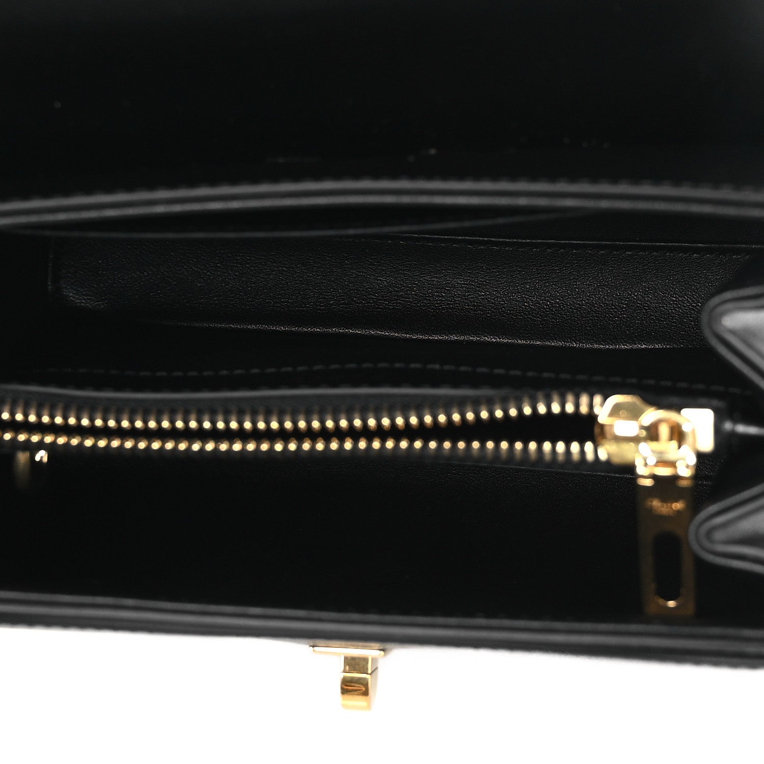 Satinated Calfskin Mini 16 Top Handle Bag Black