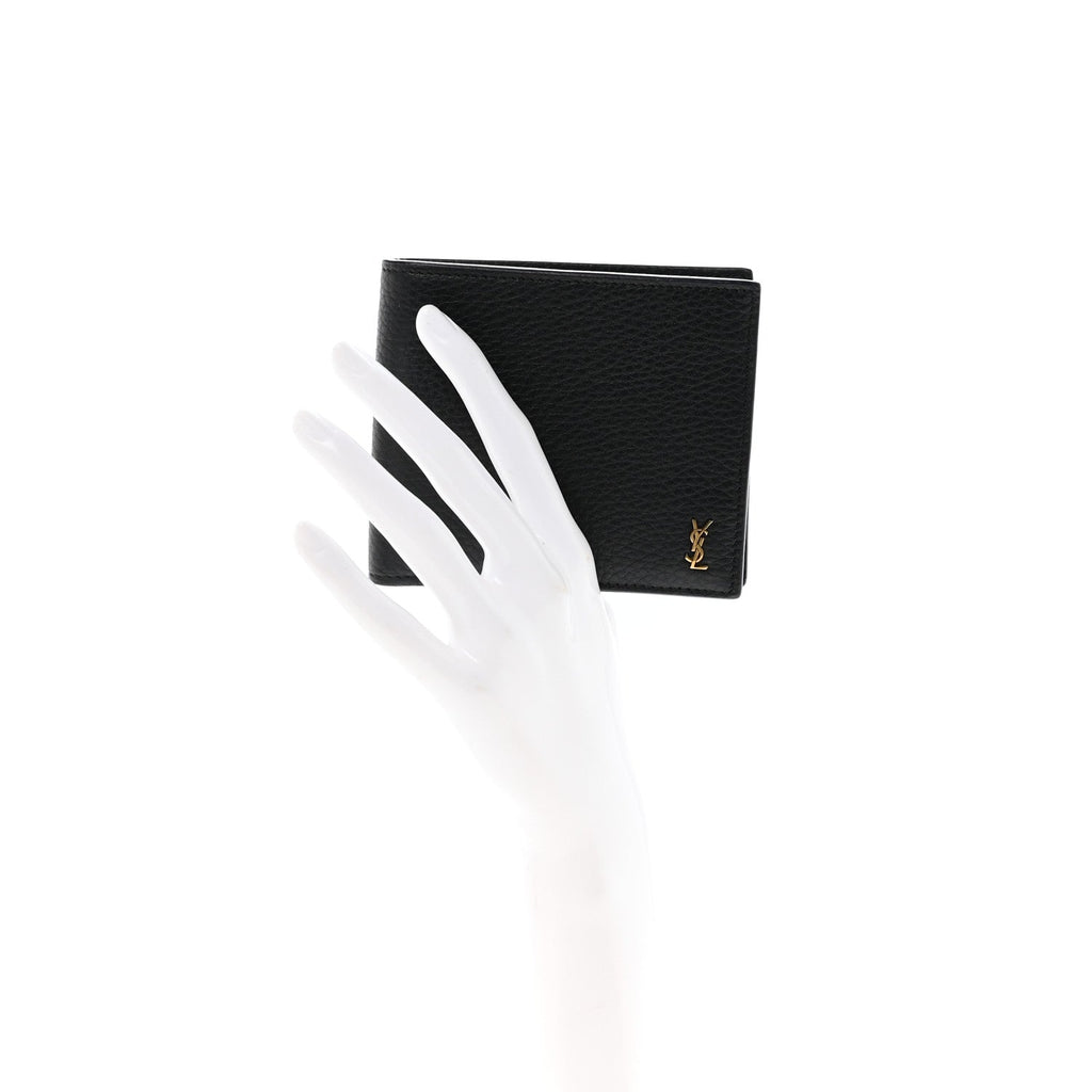 Grained Calfskin Tiny Cassandre East West Wallet Midnight Blue