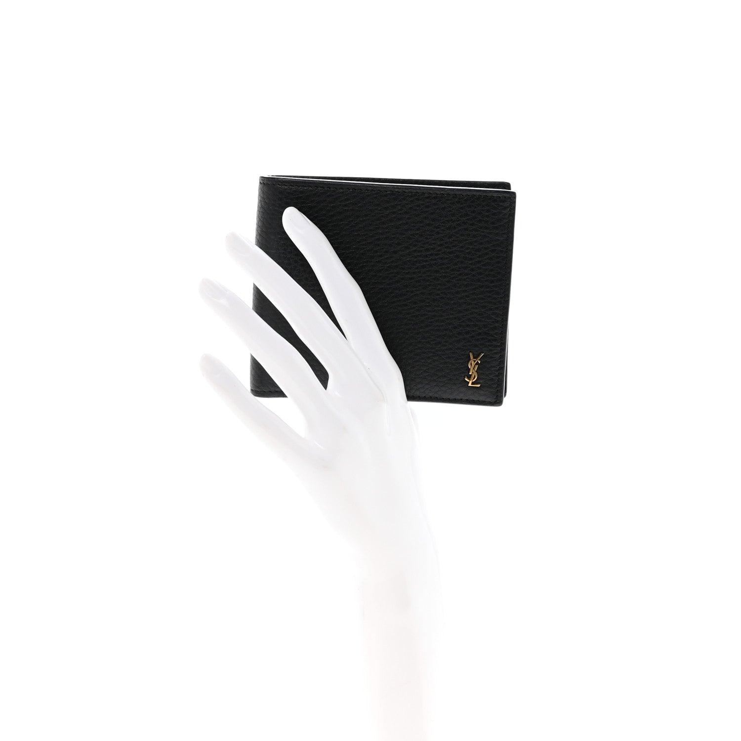 Grained Calfskin Tiny Cassandre East West Wallet Midnight Blue