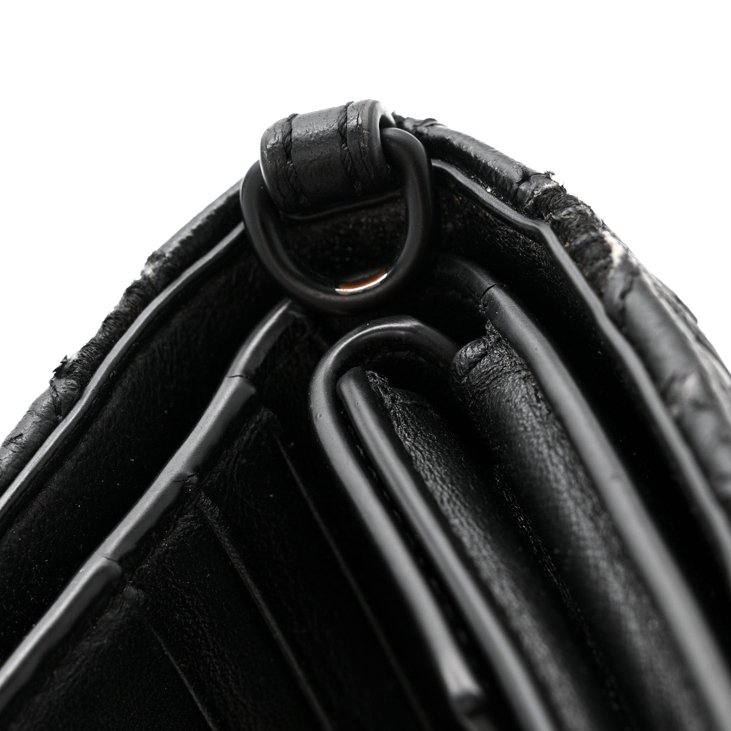 Faux Calfskin Fabric Sneakerhead Crossbody Wallet Black