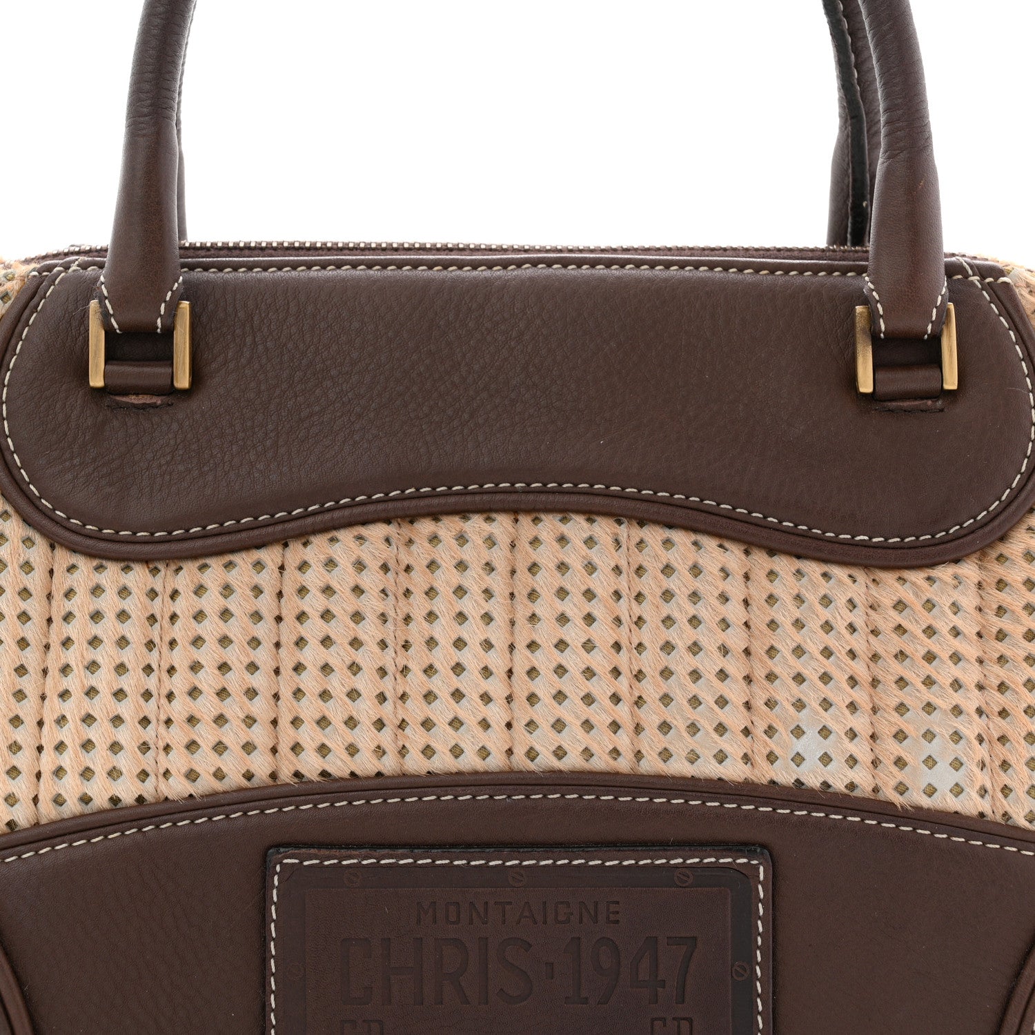 Pony Hair Calfskin Cadillac Tote Brown