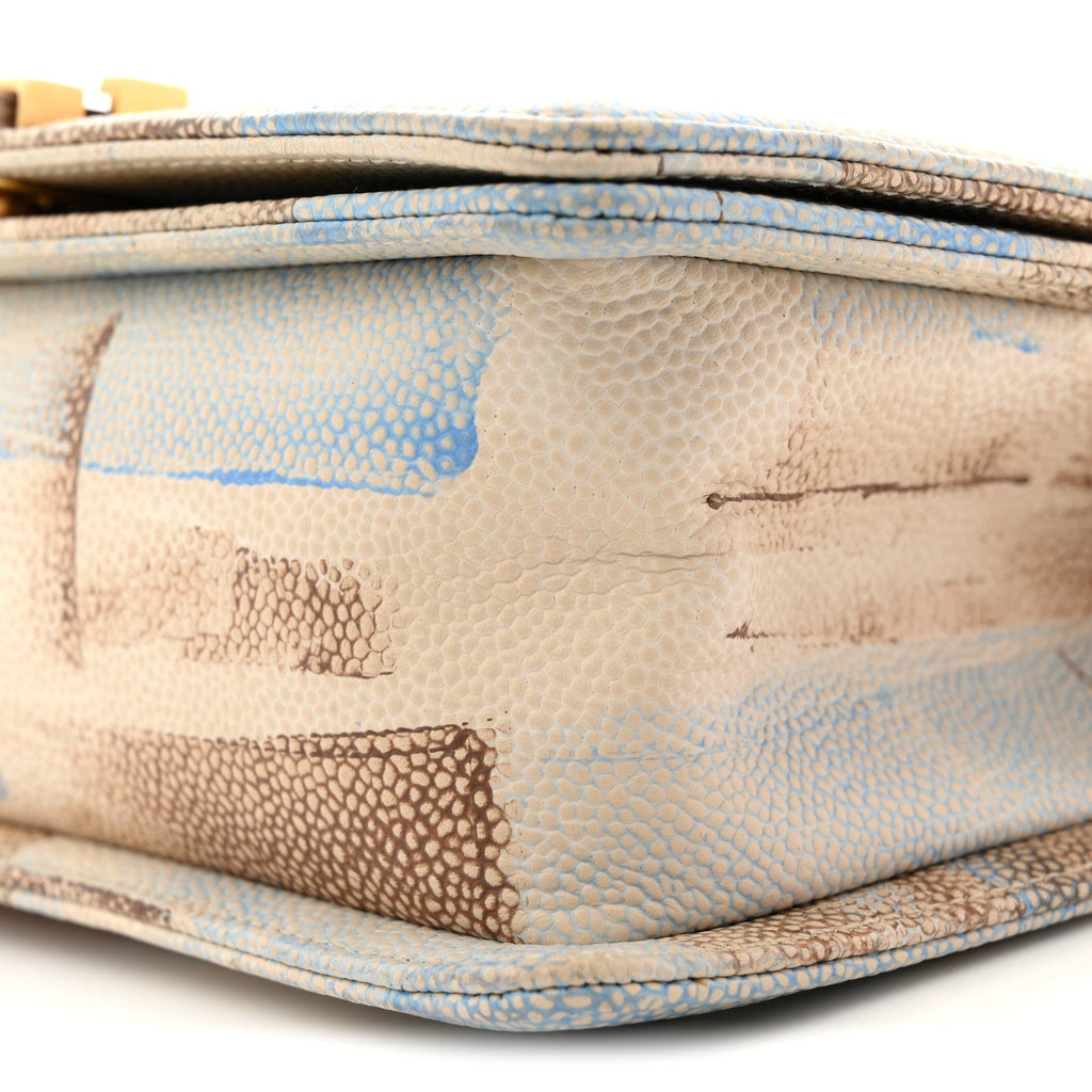 Painted Caviar Quilted Medium Boy In Cuba Flap Blue