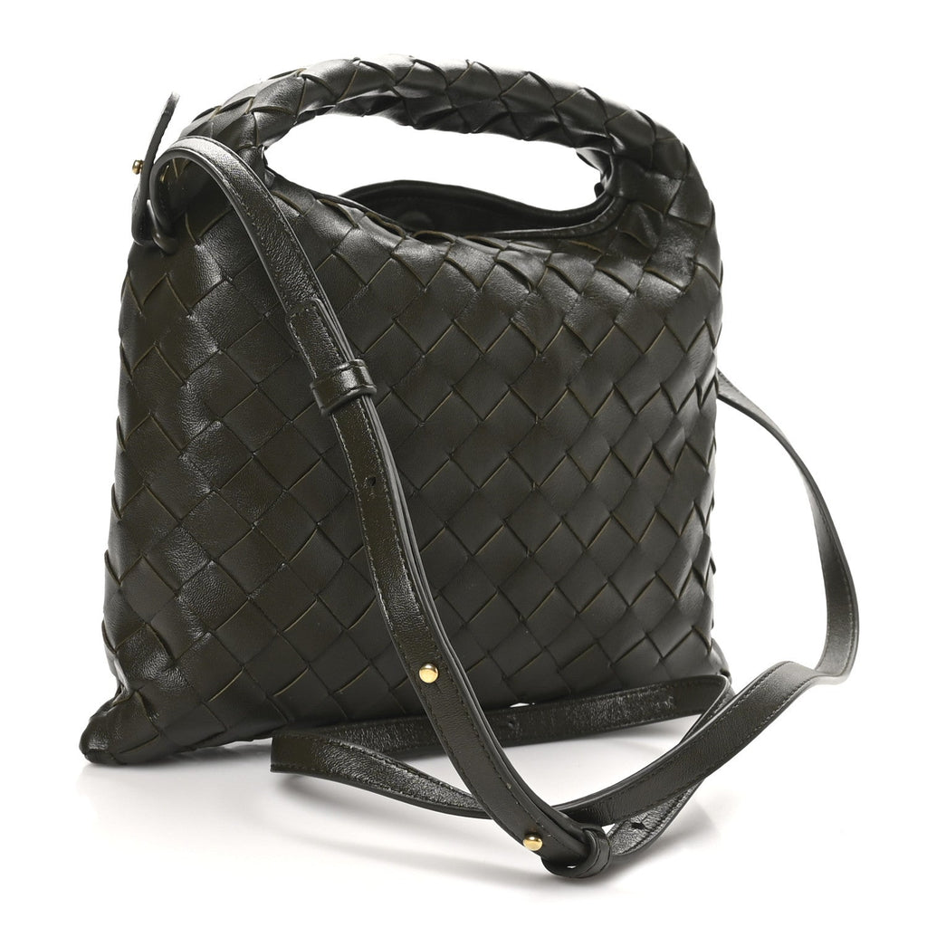 Calfskin Intrecciato Mini Hop Khaki