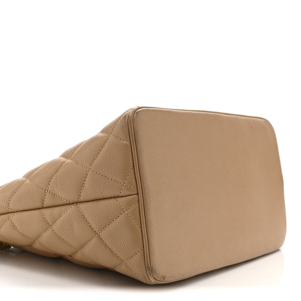 Caviar Quilted Medallion Tote Beige