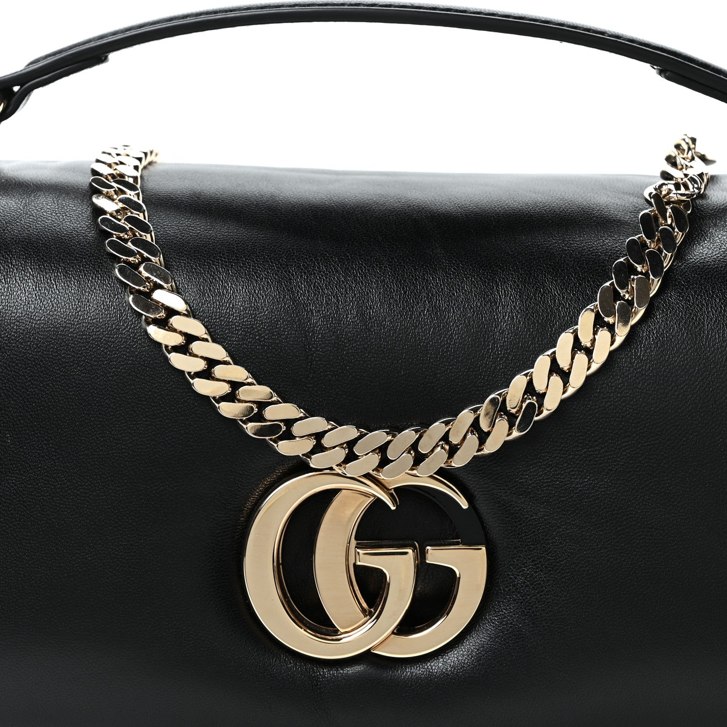 Lambskin Mini GG Milano Top Handle Shoulder Bag Black