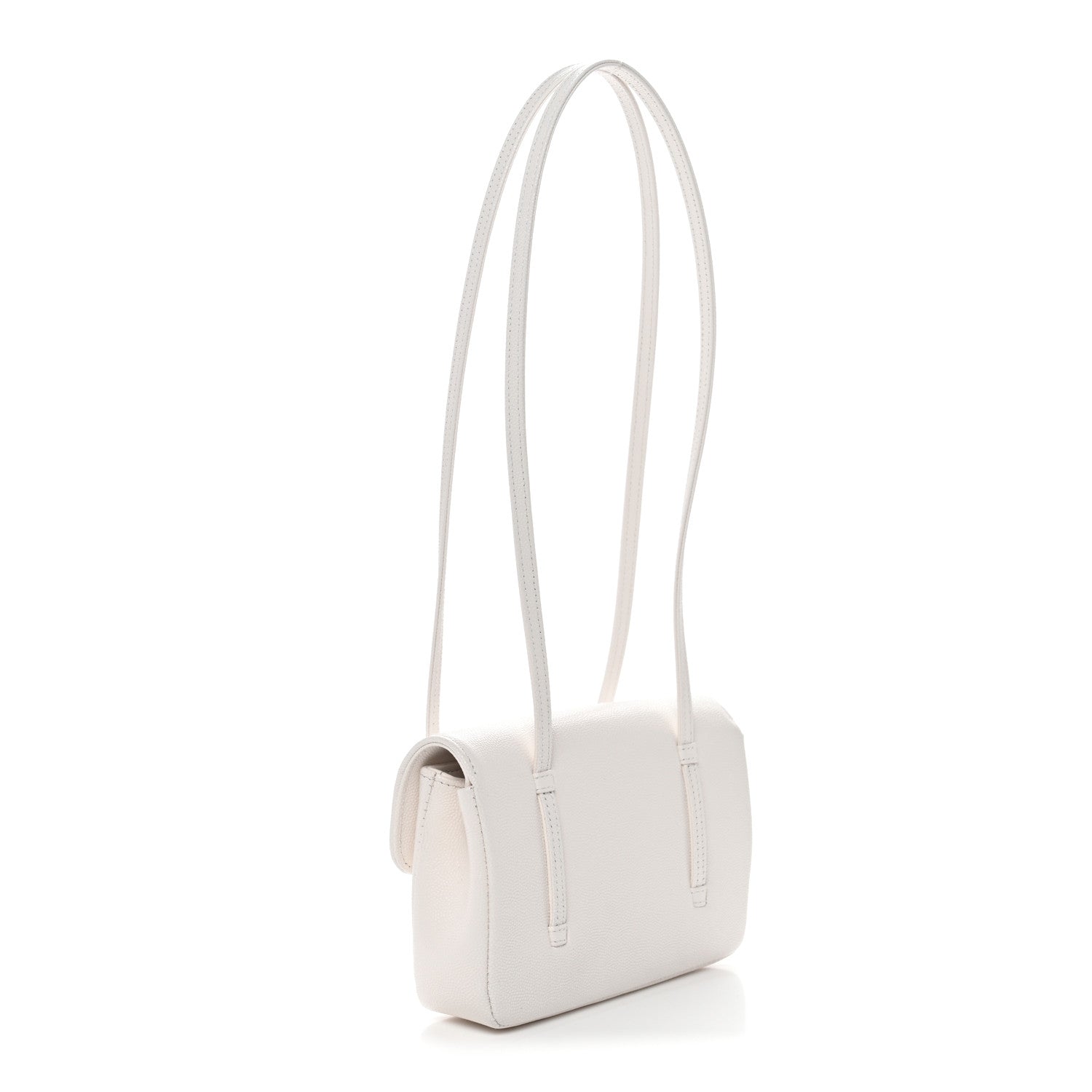 Shiny Caviar Mini Preppy Coco Shoulder Bag White
