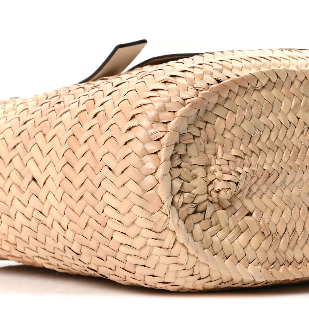 Raffia Basket Tote Bag Natural White