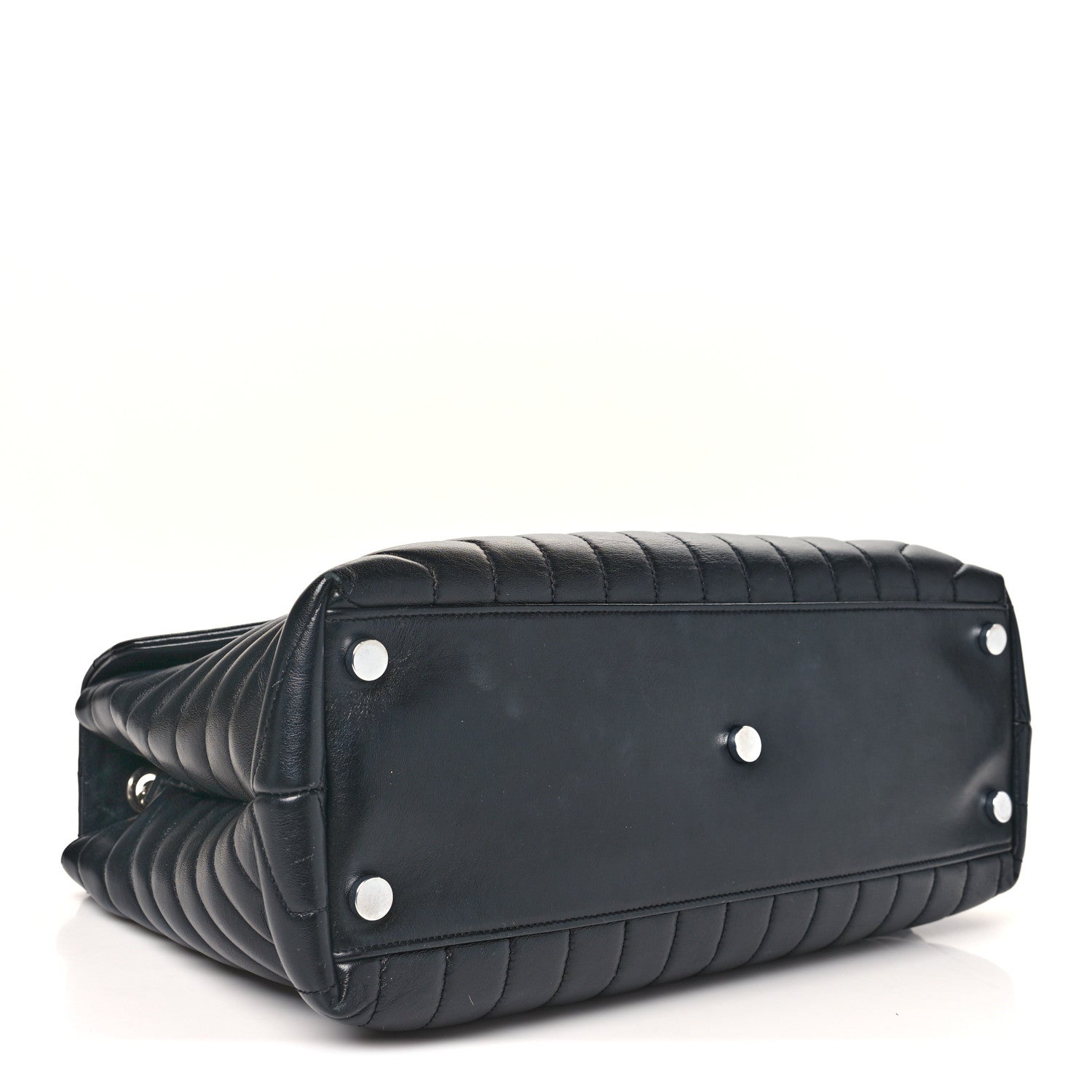 Calfskin Y Quilted Monogram Large Loulou Chain Satchel Black