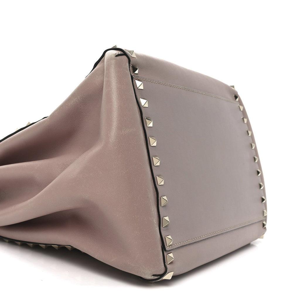 Nappa Rockstud Double Handle Cinch Tote Poudre