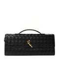 Nappa Intrecciato Long Andiamo Top Handle Clutch Black