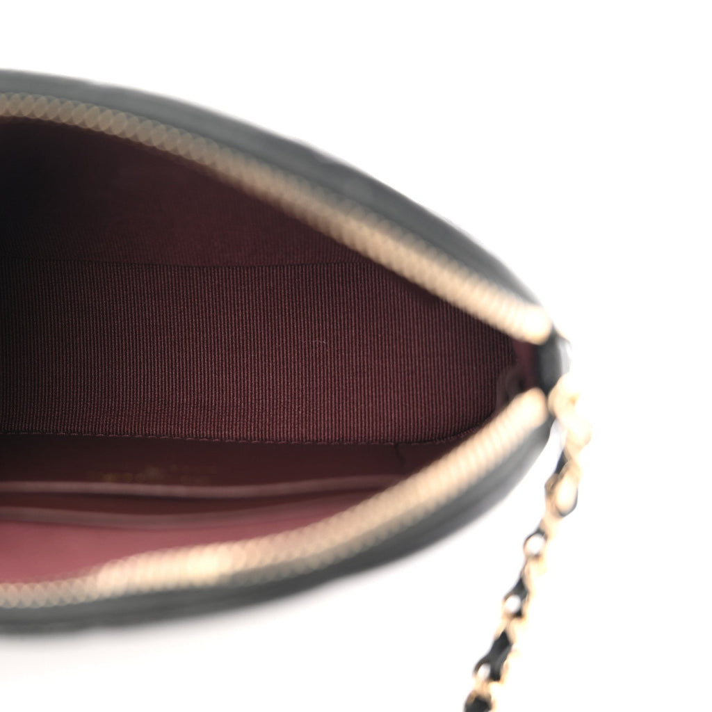 Caviar Quilted Classic Clutch With Chain Black