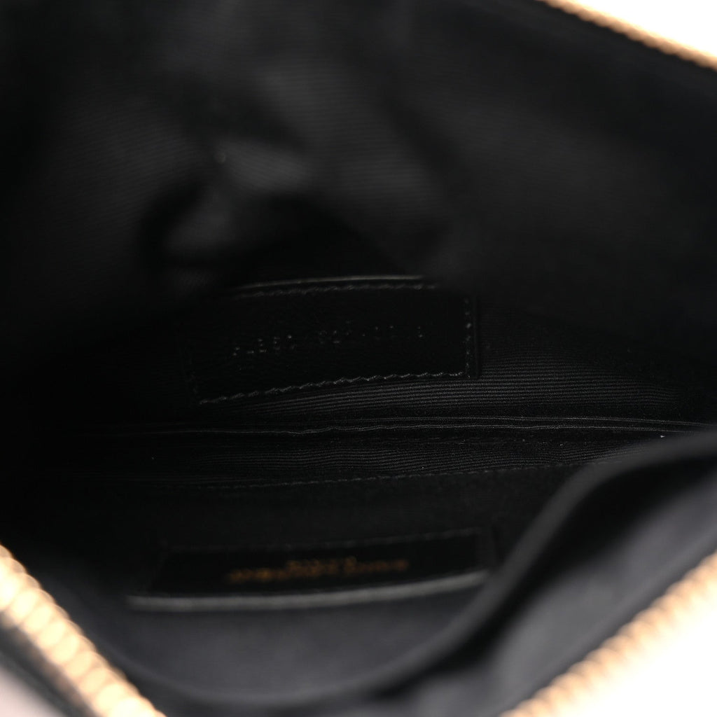 Grain De Poudre Chevron Monogram Bill Pouch Black