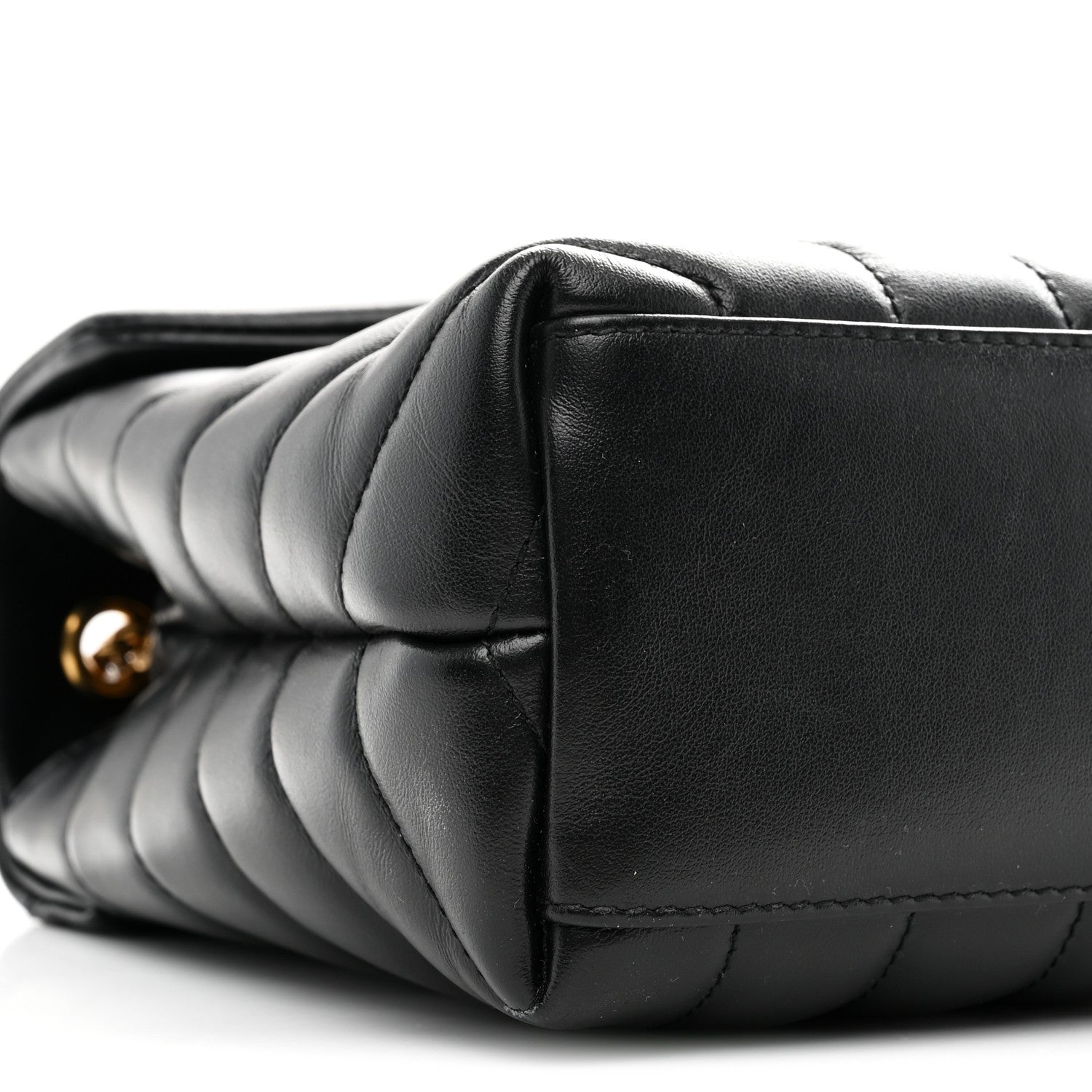 Calfskin Y Quilted Monogram Small Loulou Chain Satchel Black