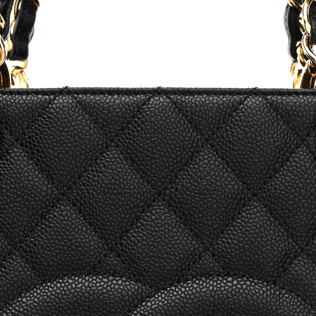 Caviar Quilted Grand Shopping Tote GST Black