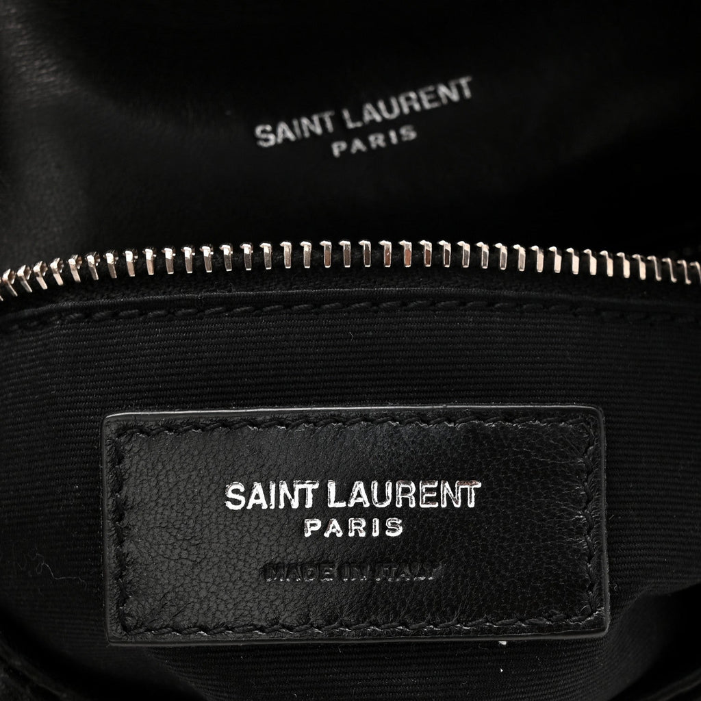 Lambskin Quilted Toy Loulou Puffer Monogram Chain Satchel Black