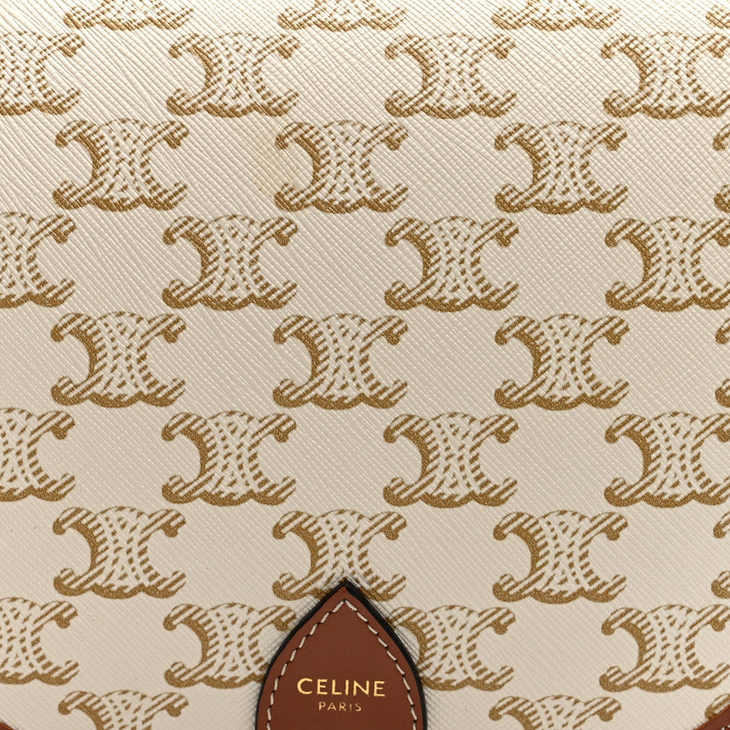 Triomphe Canvas Medium Folco Bag White