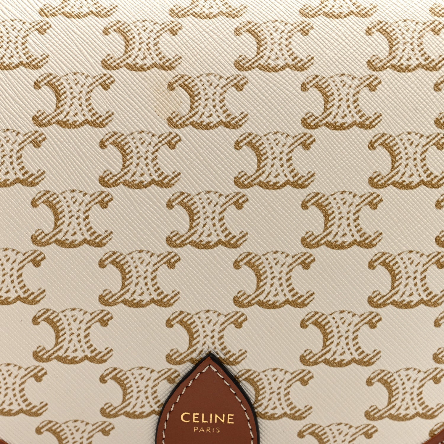 Triomphe Canvas Medium Folco Bag White