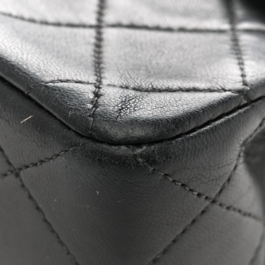Lambskin Quilted Small Double Flap Black