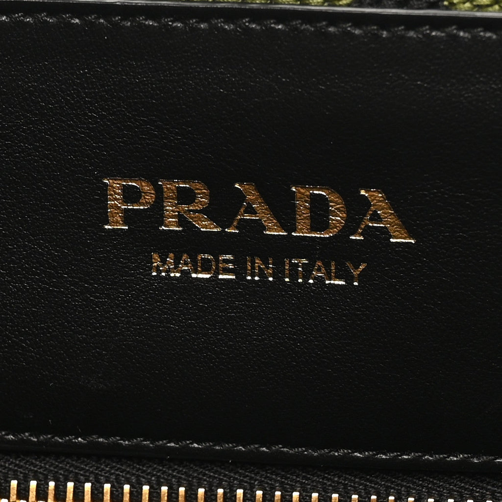 Jacquard Saffiano Triangolo Symbole Embroidered Shopping Tote Black Edera