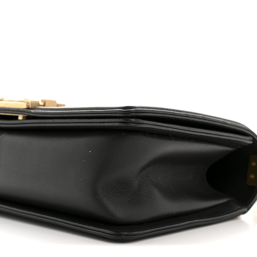 Calfskin Quilted Medium Boy Flap Black