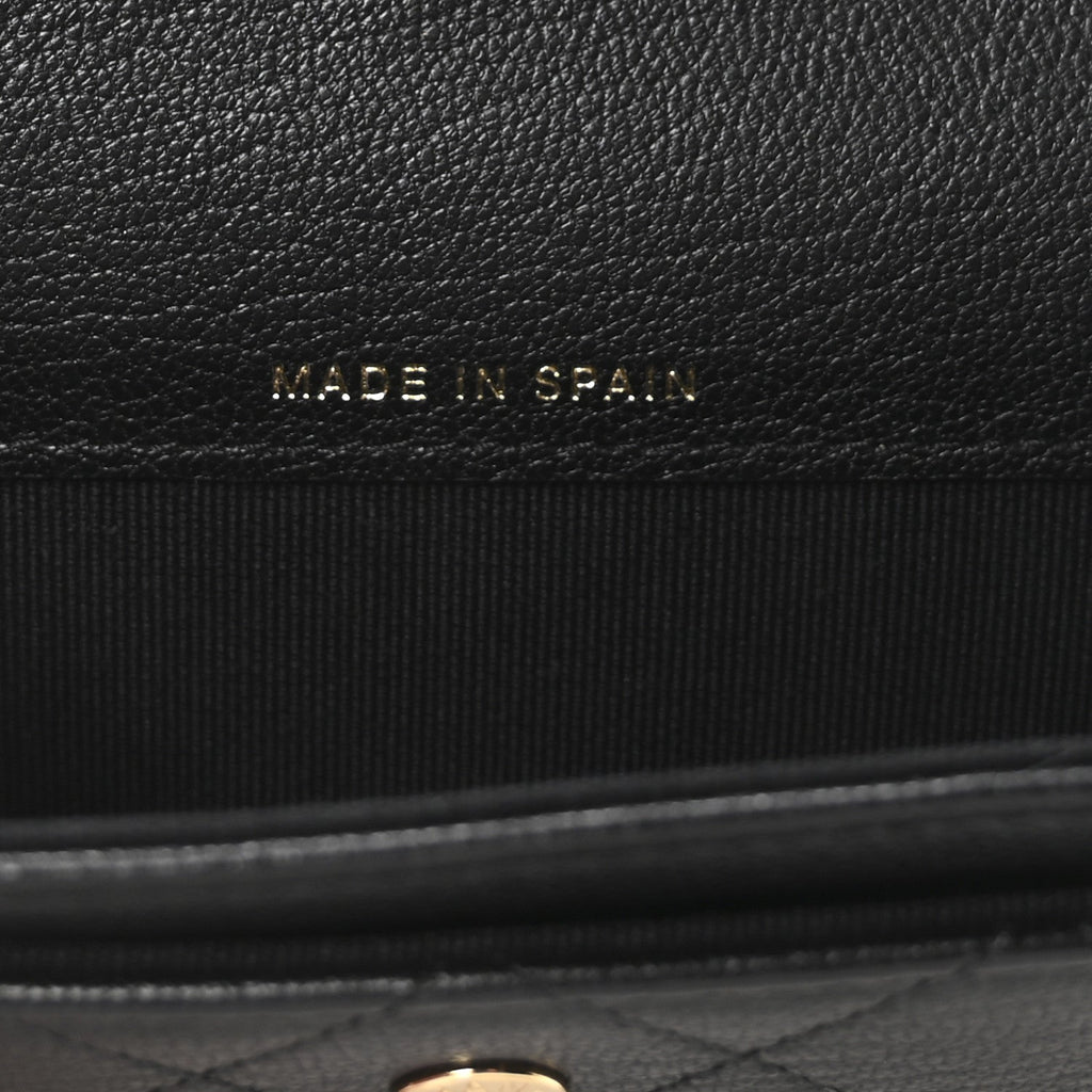 Goatskin Quilted Flap  Holder Black