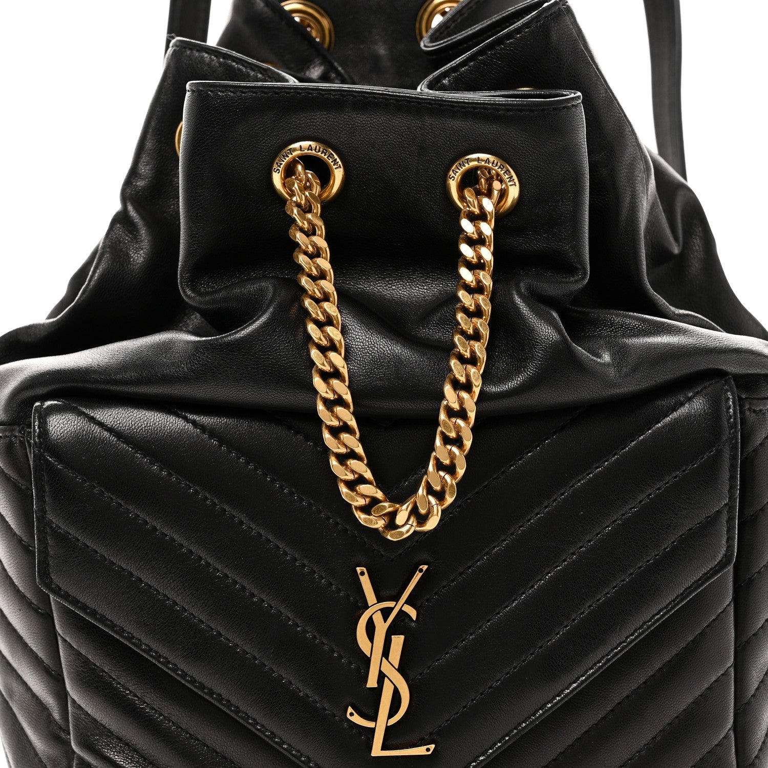 Lambskin Matelasse Monogram Joe Backpack Black