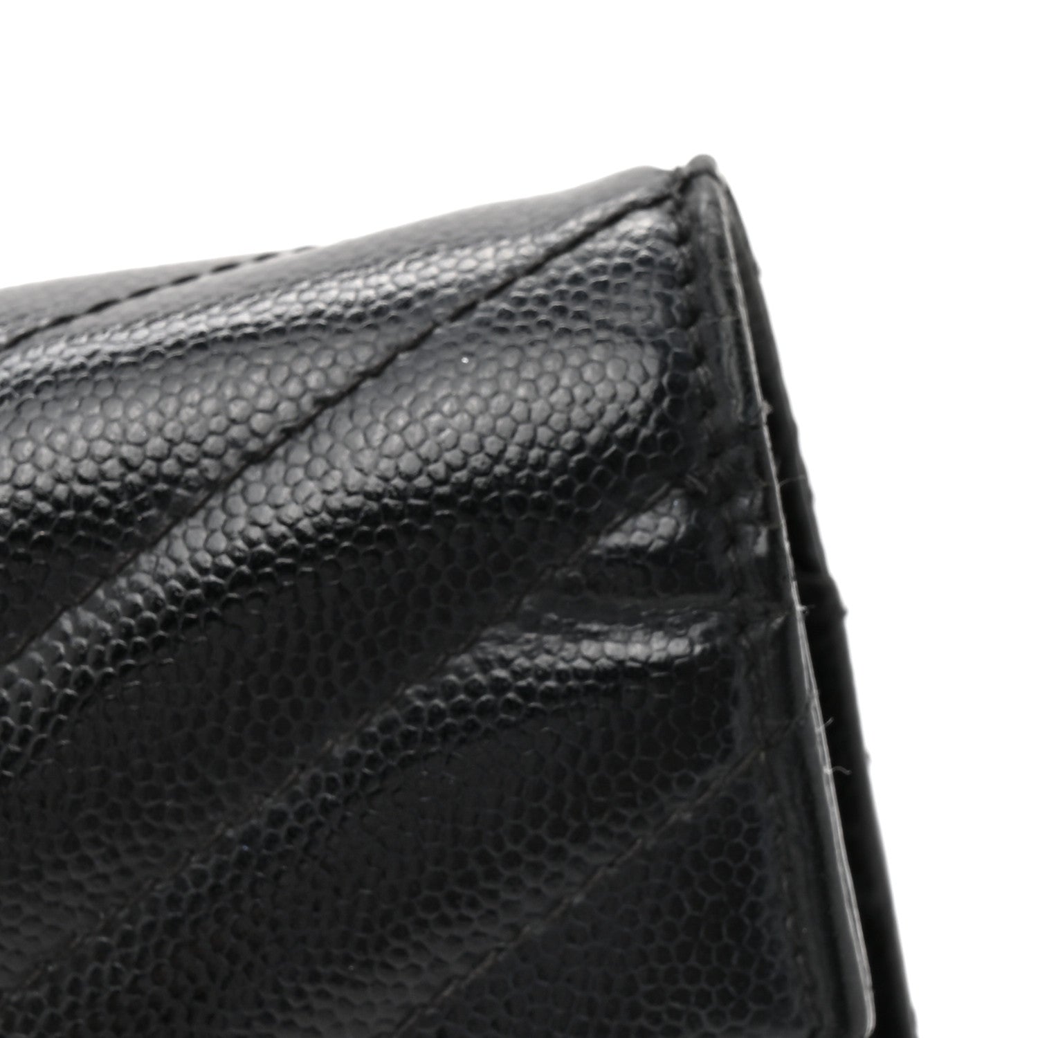 Grain De Poudre Matelasse Chevron Monogram Chain Wallet Black