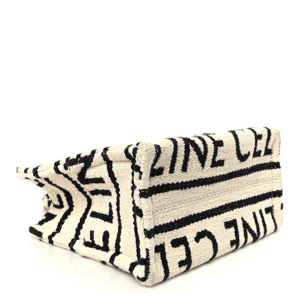 Canvas Small All Over Cabas Thais White Black