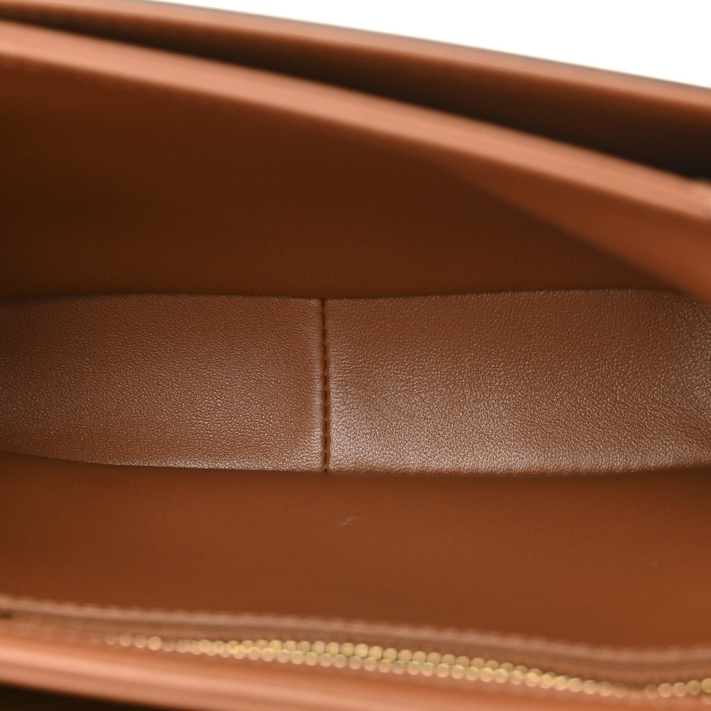 Calfskin Triomphe Canvas Teen Triomphe Bag Tan