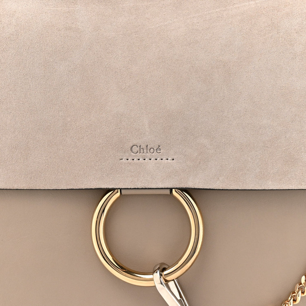 Calfskin Suede Medium Faye Shoulder Bag Motty Grey