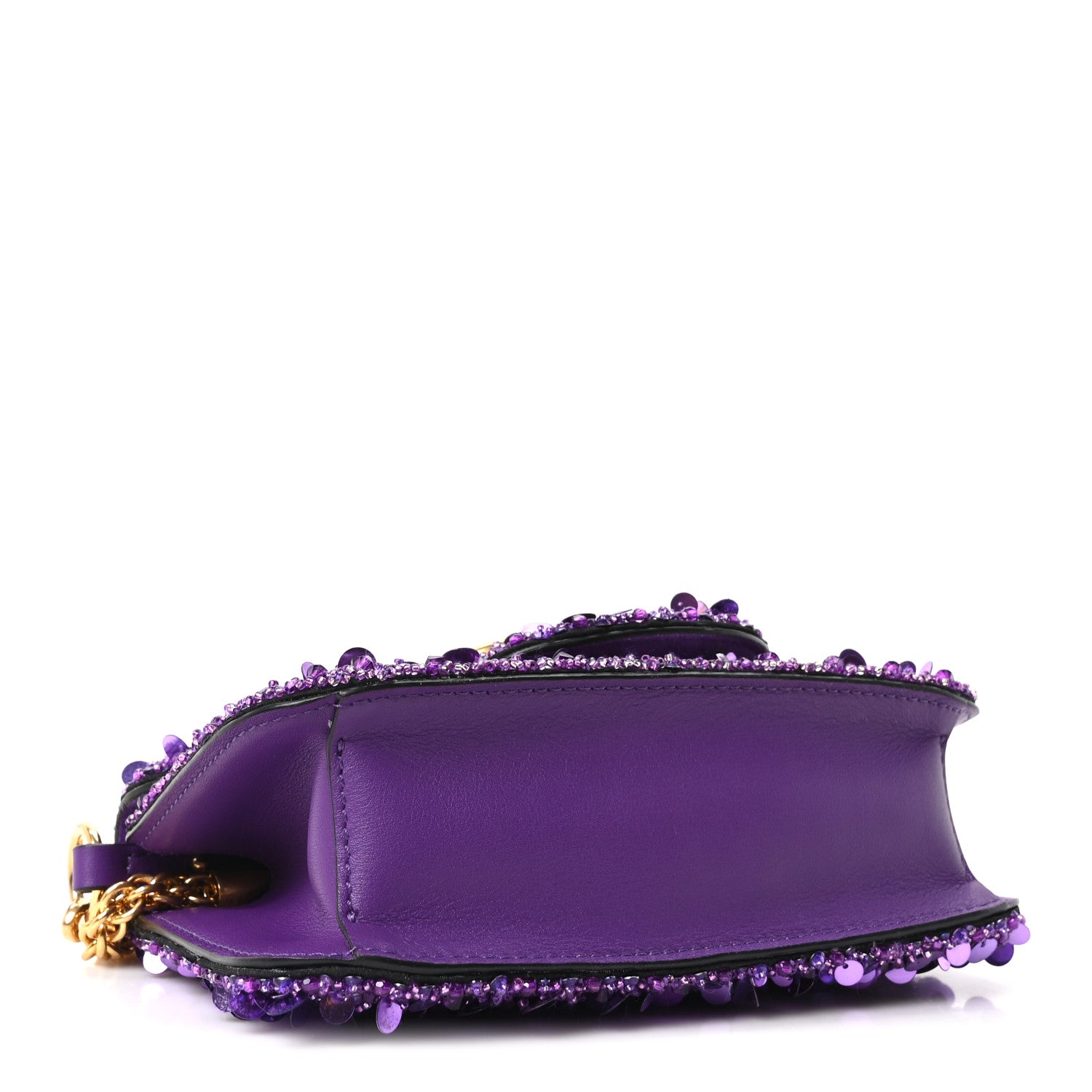 Sequin Crystal Vlogo Embroidered Small Loco Shoulder Bag Astral Purple