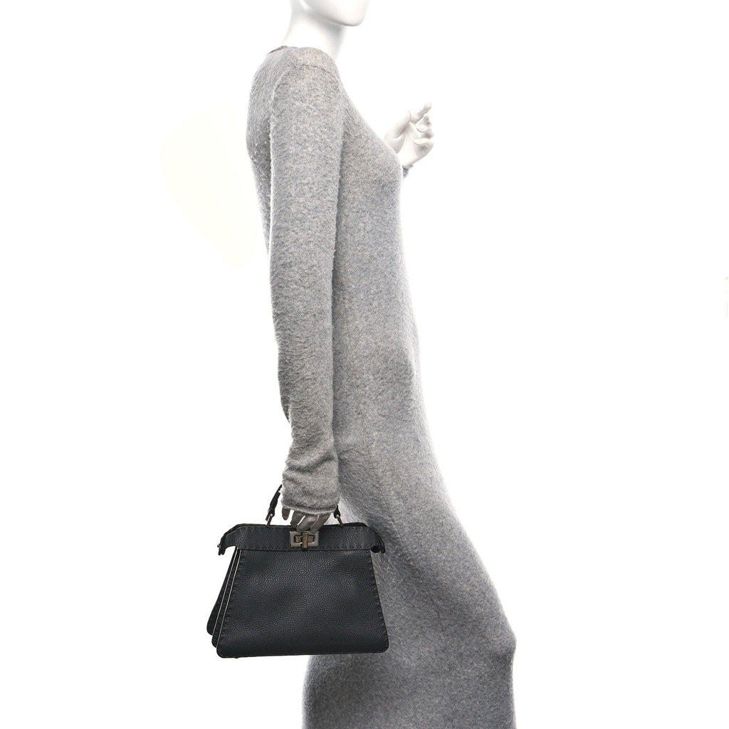 Cuoio Romano Selleria Chamois Small Peekaboo I SEE U Satchel Asfalto Camelia