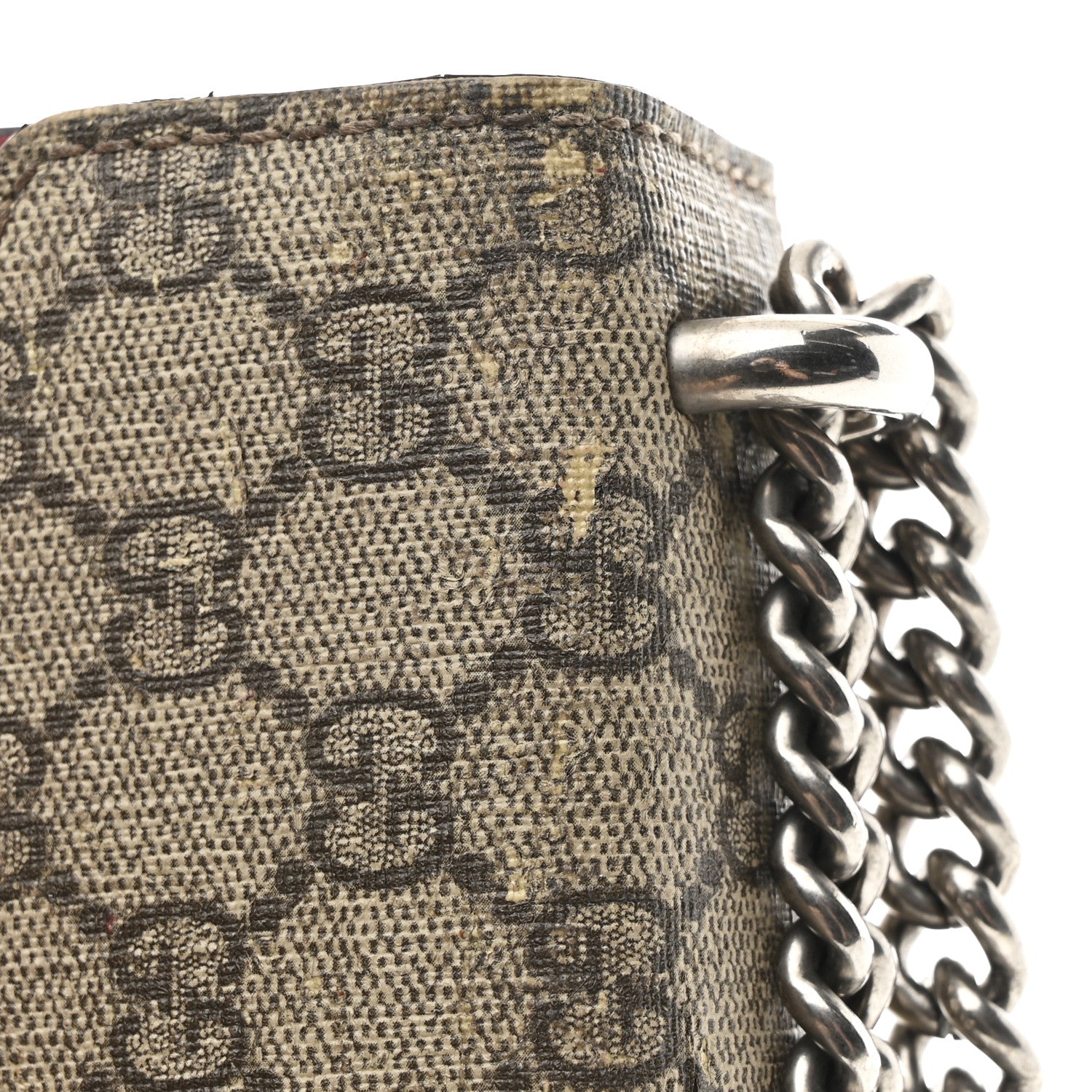 GG Supreme Monogram Mini Dionysus Shoulder Bag Hibiscus Red