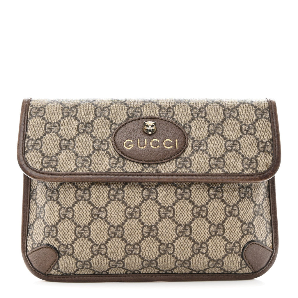 GG Supreme Monogram Neo Vintage Web Belt Bag Brown