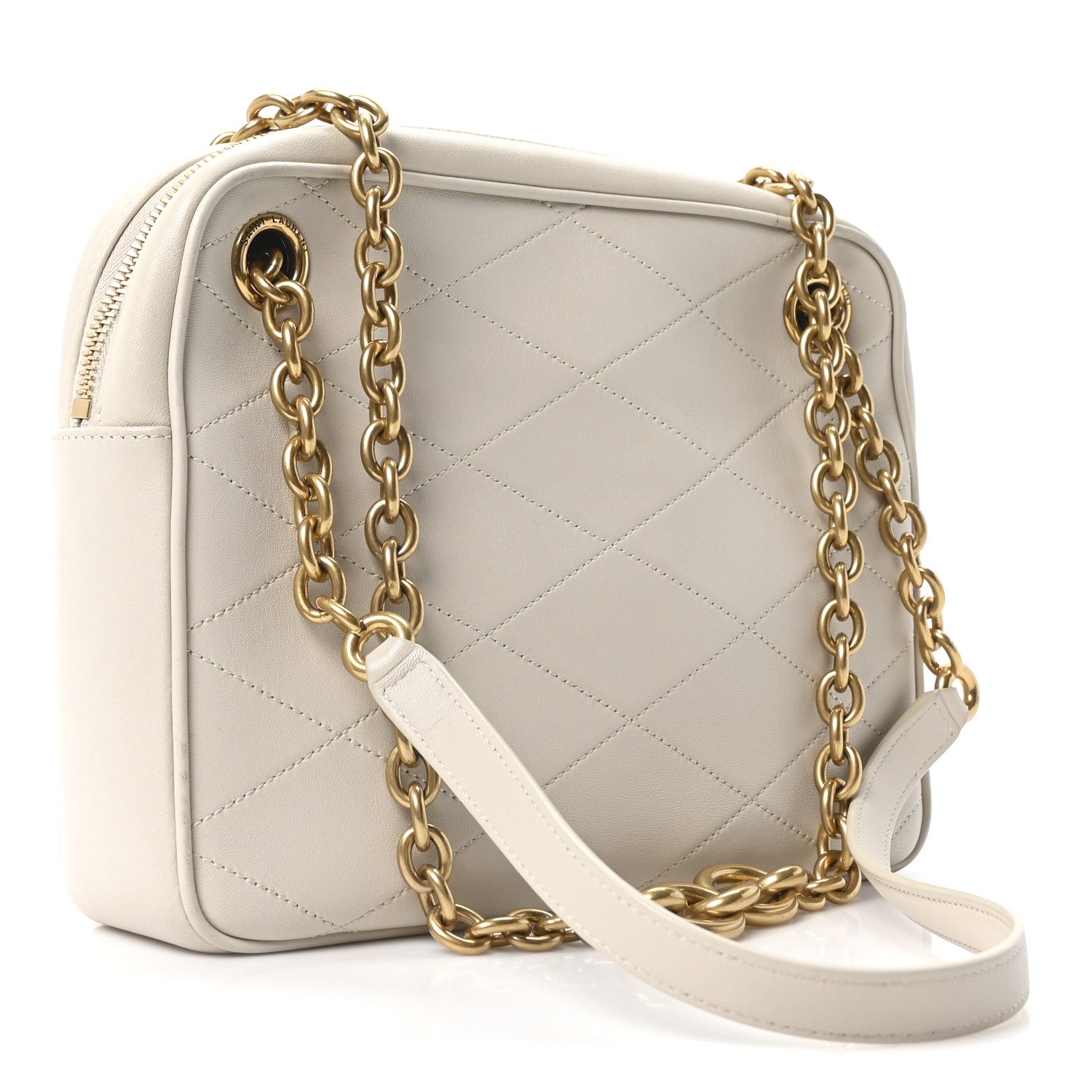 Lambskin Quilted Le Maillon Chain Strap Crossbody Crema Soft