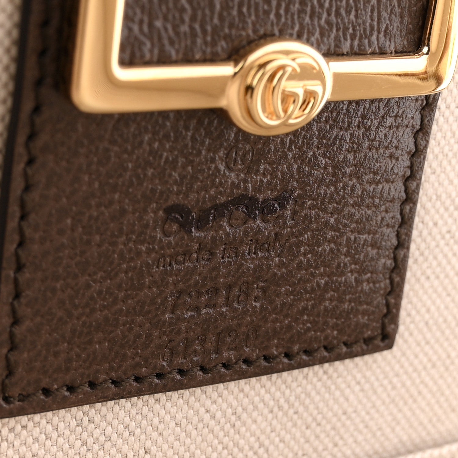 Monogram Jumbo GG Textured Dollar Calfskin Web Mini Savoy Hat Box Camel Ebony New Acero