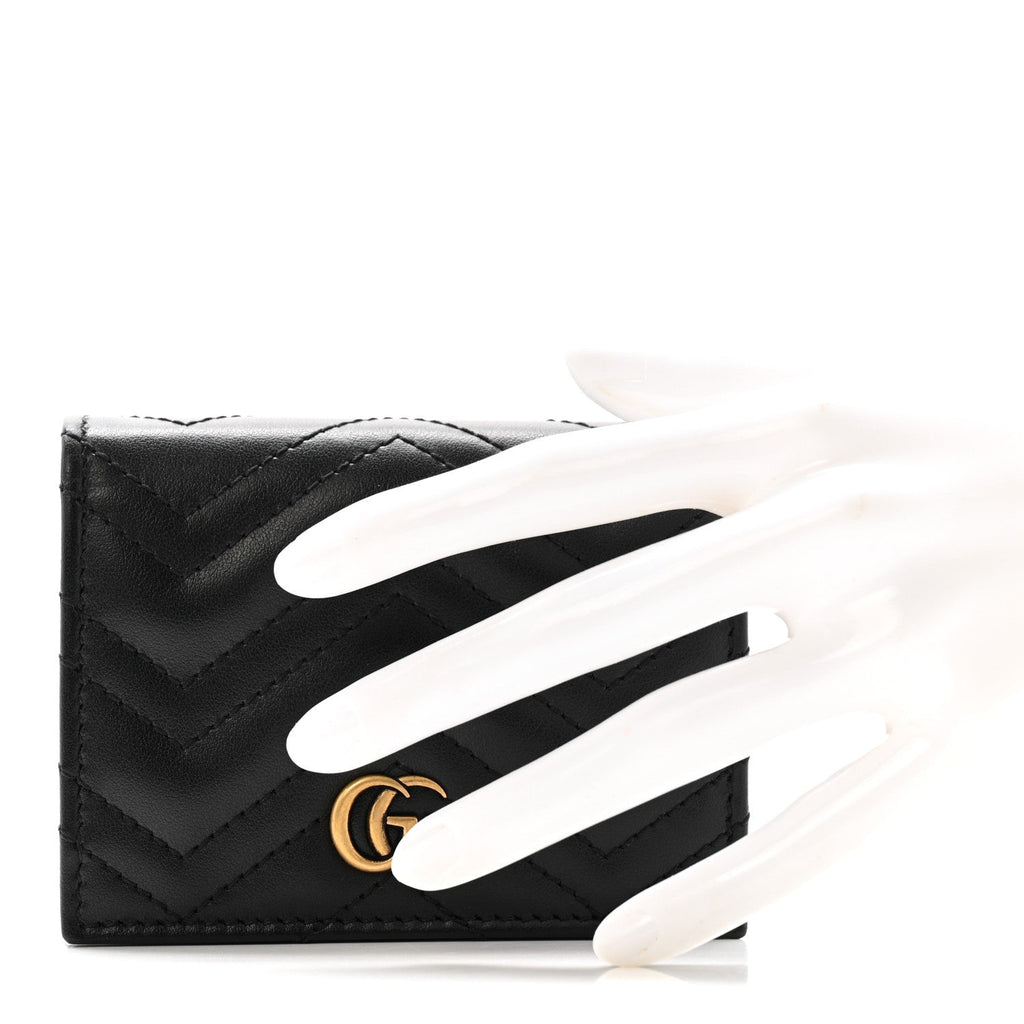 Calfskin Matelasse GG Marmont  Case Wallet Black