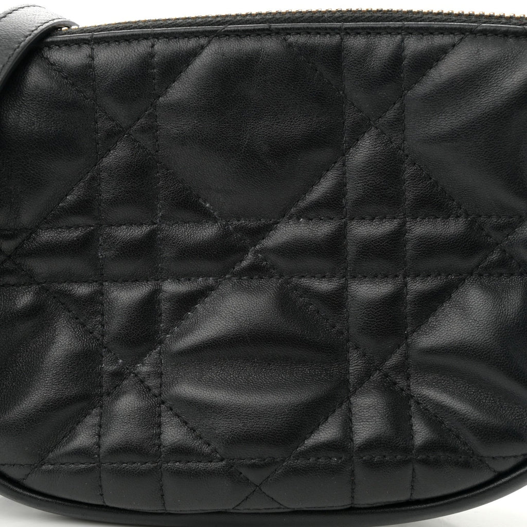 Lambskin Cannage Small Dior Vibe Hobo Bag Black