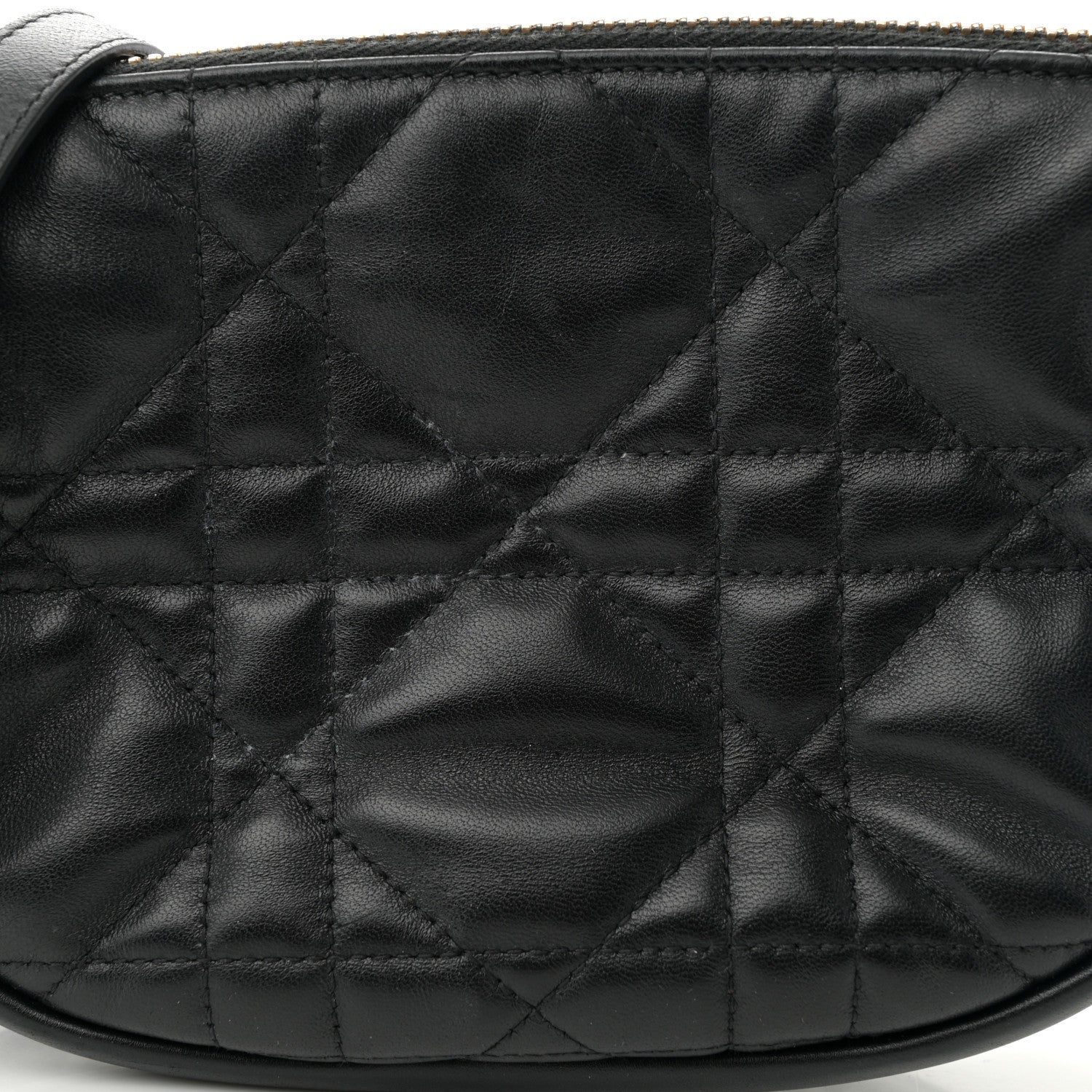 Lambskin Cannage Small Dior Vibe Hobo Bag Black