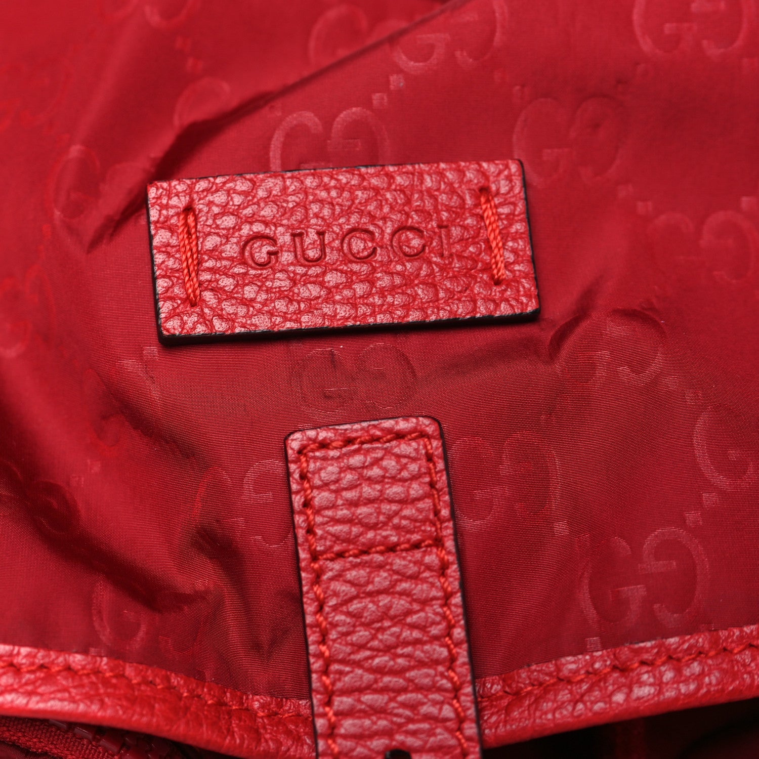 Nylon Monogram Medium Light Single Buckle Backpack Vibrant Red