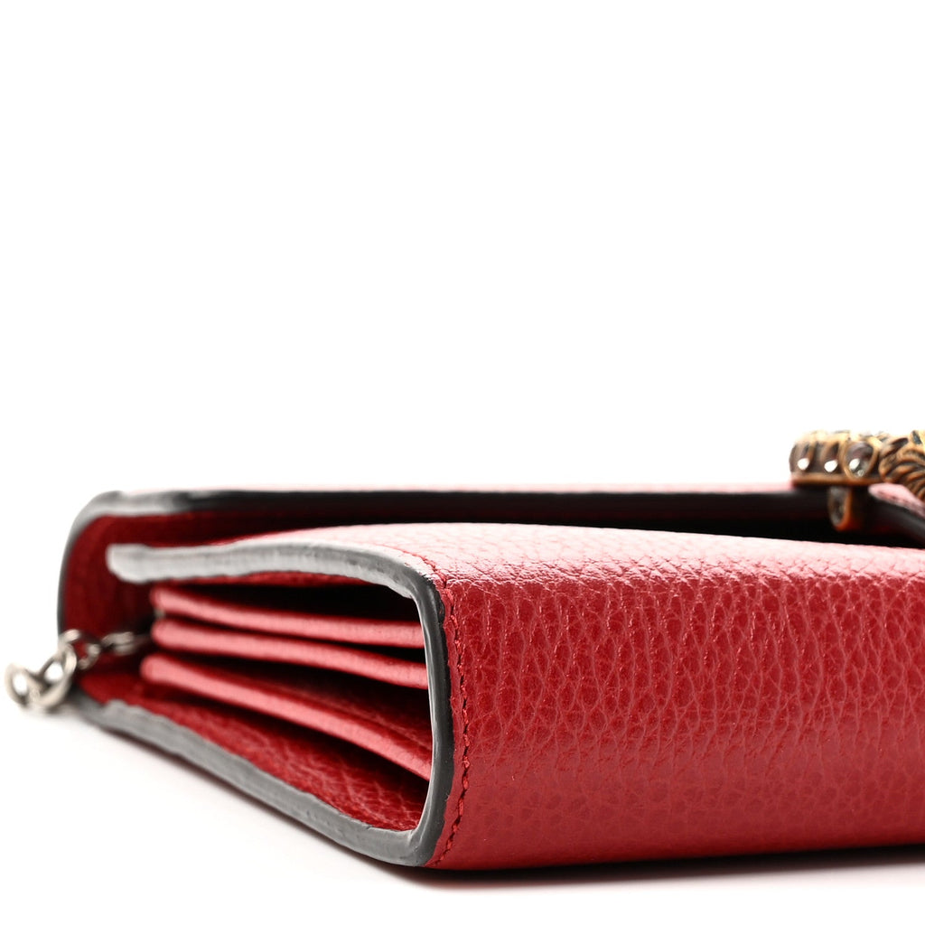 Calfskin Mini Dionysus Chain Wallet Hibiscus Red