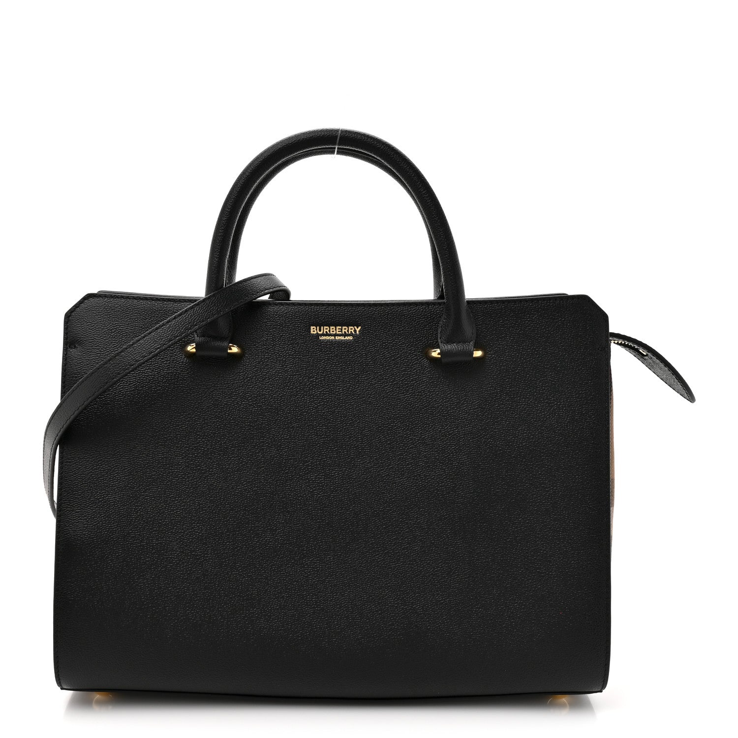 Calfskin Mega Check Small Banwell Tote Black