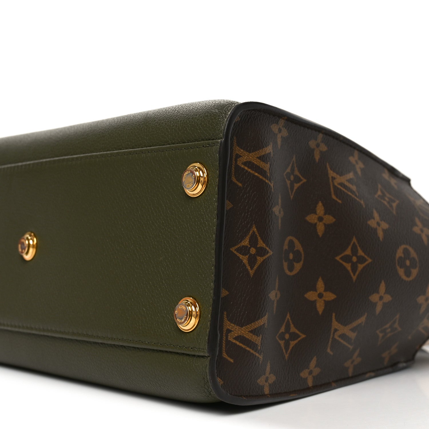 Calfskin Monogram On My Side MM Laurier Green Toffee Latte Beige